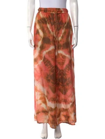 Pre-owned Zimmermann Silk Wide Leg Pants In Orange