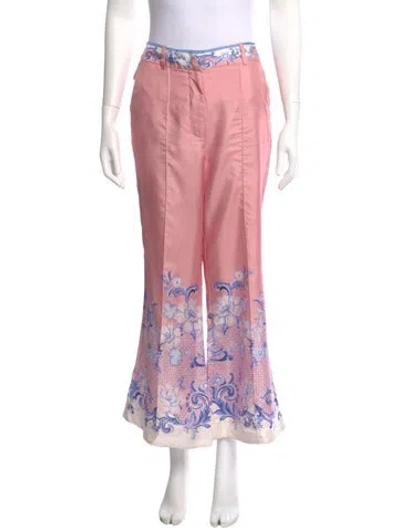 Pre-owned Zimmermann Silk Wide Leg Pants In Pink
