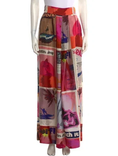 Pre-owned Zimmermann Silk Wide Leg Pants In Pink