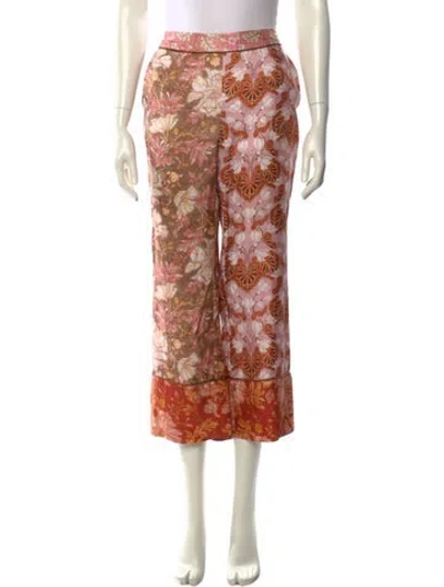 Pre-owned Zimmermann Silk Wide Leg Pants In Pink