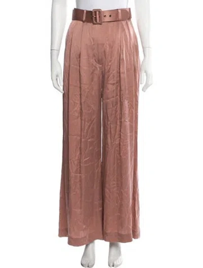 Pre-owned Zimmermann Silk Wide Leg Pants In Pink