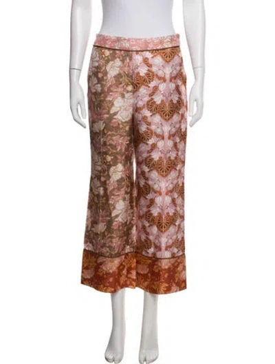 Pre-owned Zimmermann Silk Wide Leg Pants In Pink