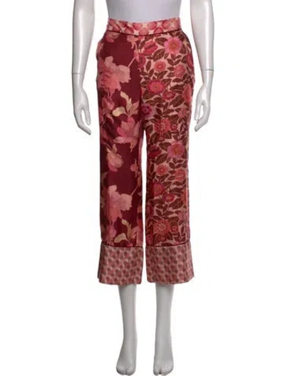 Pre-owned Zimmermann Silk Wide Leg Pants In Pink