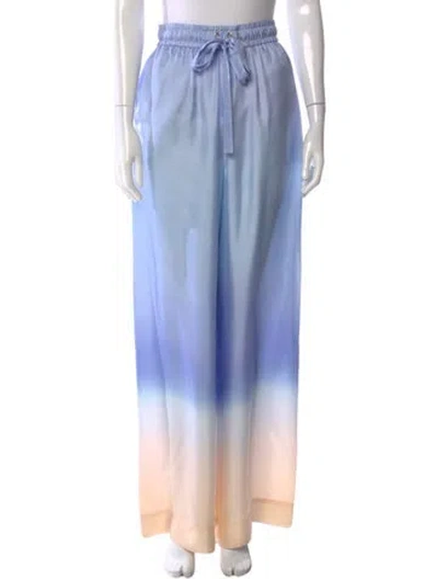 Pre-owned Zimmermann Silk Wide Leg Pants W/ Tags In Blue