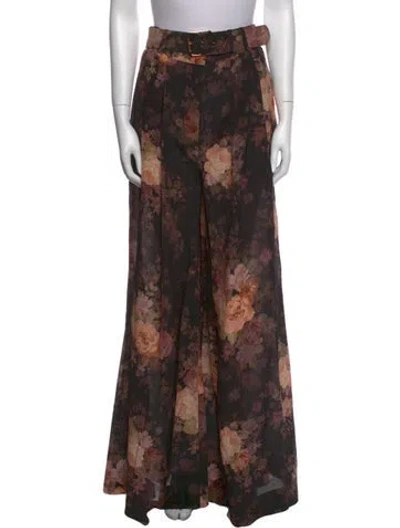 Pre-owned Zimmermann Silk Wide Leg Pants W/ Tags In Brown