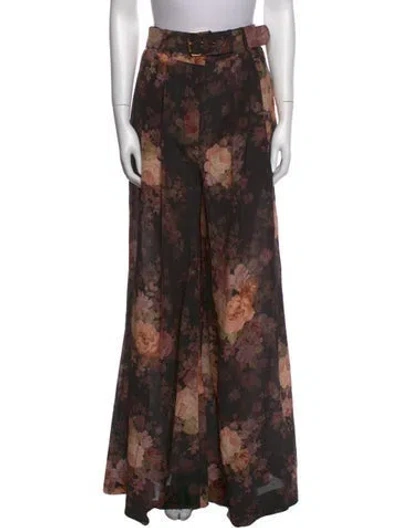 Pre-owned Zimmermann Silk Wide Leg Pants W/ Tags In Brown