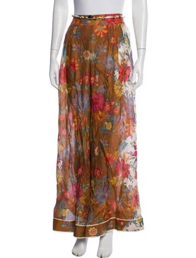 Pre-owned Zimmermann Silk Wide Leg Pants W/ Tags In Brown