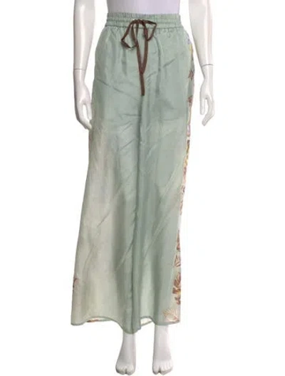 Pre-owned Zimmermann Silk Wide Leg Pants W/ Tags In Green