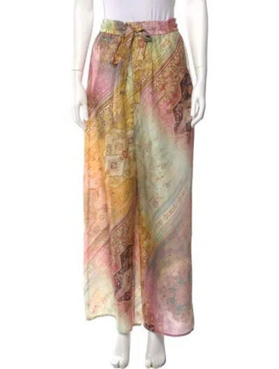 Pre-owned Zimmermann Silk Wide Leg Pants W/ Tags In Multi