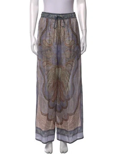 Pre-owned Zimmermann Silk Wide Leg Pants W/ Tags In Multicolor