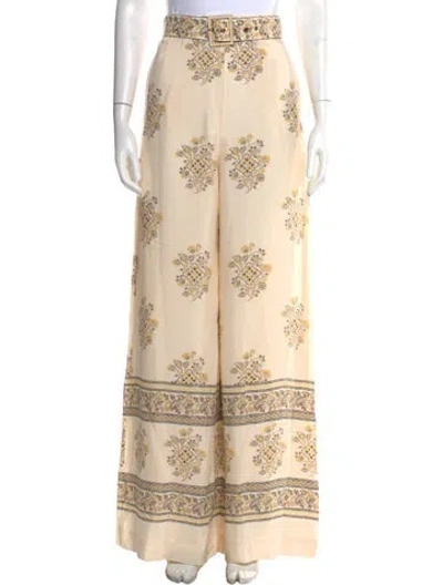 Pre-owned Zimmermann Silk Wide Leg Pants W/ Tags In Neutral