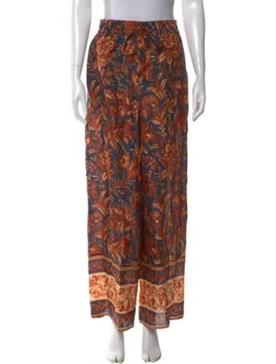 Pre-owned Zimmermann Silk Wide Leg Pants W/ Tags In Orange