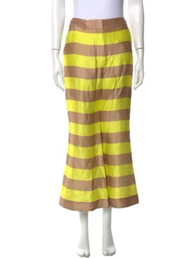 Pre-owned Zimmermann Silk Wide Leg Pants W/ Tags In Yellow