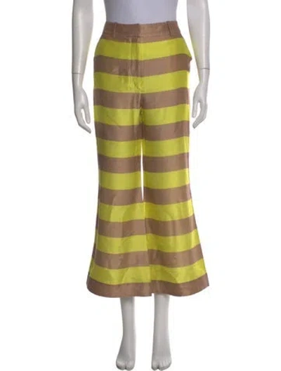 Pre-owned Zimmermann Silk Wide Leg Pants In Yellow
