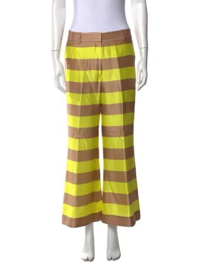 Pre-owned Zimmermann Silk Wide Leg Pants In Yellow