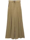Zimmermann Pantalone Dalla Gamba Ampia Crush In Raso Verde Oliva Donna In Green