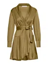 Zimmermann Silk Wrap Dress In Green