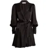 Zimmermann Silk Mini Wrap Dress In Black