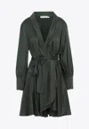 Zimmermann Wrap-effect Ruffled Dress In Green