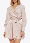 Zimmermann Ruffled Mini Dress In Pink