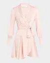 Zimmermann Silk Wrap Mini Dress In Pink