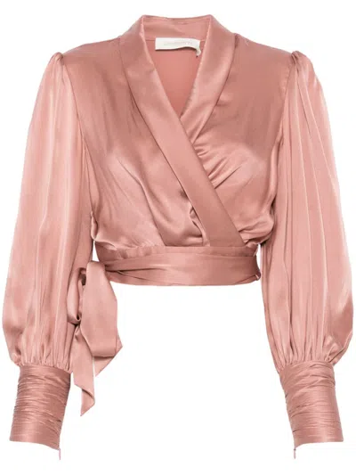 Zimmermann Long-sleeved Blouse In Pink