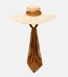 Zimmermann Silk-trimmed Raffia Hat In Multi