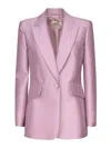 Zimmermann Single-breasted Jacket In Wool And Silk In Purple
