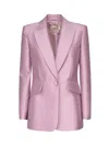 Zimmermann Single-breasted Jacket In Wool And Silk In Purple