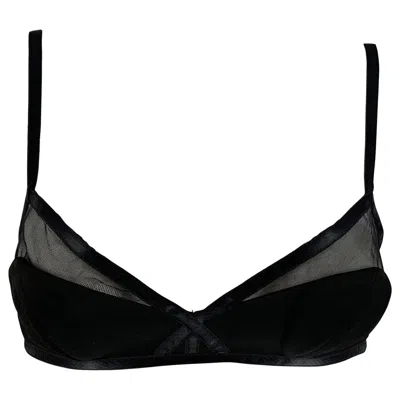 Pre-owned Zimmermann Size 4 Black Viscose Blend Mixed Fabrics Bralette Dress Top