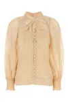 Zimmermann Pink Illustration Blouse Top In Cream