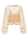 Zimmermann Skin Pink Silk Illuminate Blouse In Gray