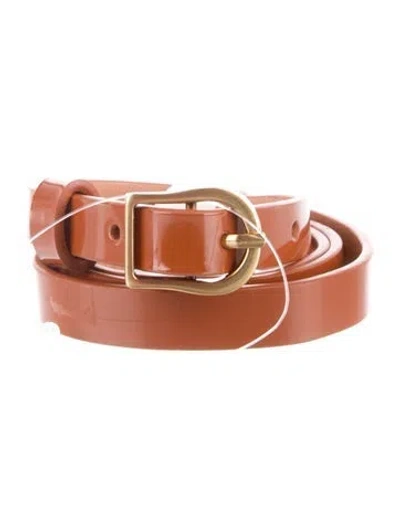 Pre-owned Zimmermann Skinny Leather Belt In Brown