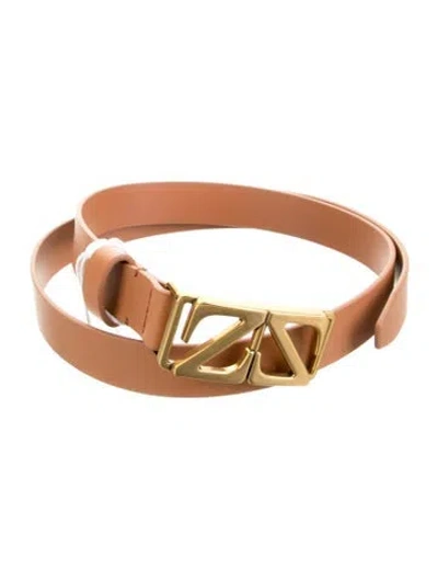 Pre-owned Zimmermann Skinny Leather Waist Belt In Brown