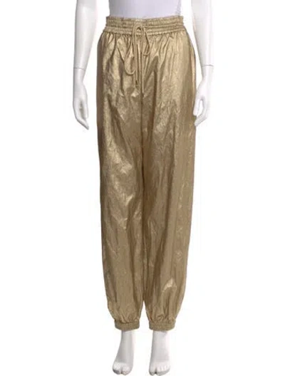Pre-owned Zimmermann Skinny Leg Pants In Gold