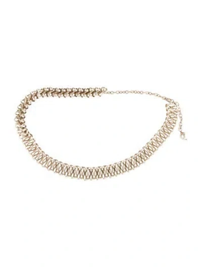 Pre-owned Zimmermann Skinny Metal Waist Belt In Metallic/silver