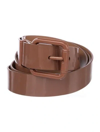 Pre-owned Zimmermann Skinny Patent Leather Belt In Brown