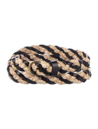 Pre-owned Zimmermann Skinny Straw Belt In Black