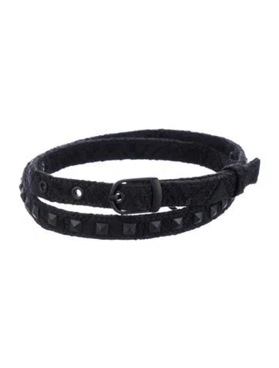 Pre-owned Zimmermann Skinny Studded Accents Belt In Black