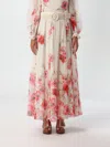 Zimmermann Lightburst Floral Cotton And Silk Maxi Skirt In Beige