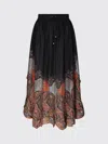 Zimmermann Rhiannon Printed Silk Skirt In Black