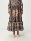 Zimmermann Womens Blue Cream Indienne Ascension Tiered Silk Midi Skirt Xs In Gray