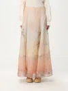 Zimmermann Illuminate Linen And Silk-blend Maxi Skirt In Grau