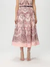 Zimmermann Printed Linen Blend Crush Skirt In Pink