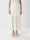 Zimmermann White Crush Embroidered Midi Skirt In White