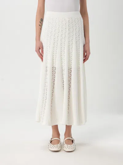 Zimmermann Women's Wylie Knitted Midi Skirt In White