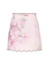 Zimmermann Delicate Floral Print Skirt With Scalloped Hemline