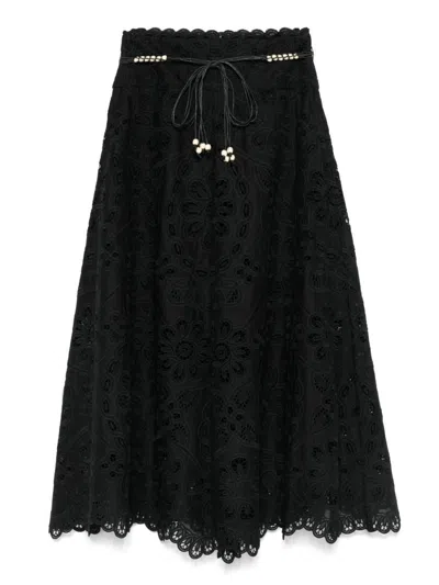 ZIMMERMANN ZIMMERMANN BLACK  'RHIANNON' SKIRT