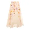 Zimmermann Womens Pansy Floral Memento Embroidered Linen And Silk Midi Skirt Xs