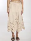 Zimmermann Wylie Cream Colored Midi Skirt Women In Beige